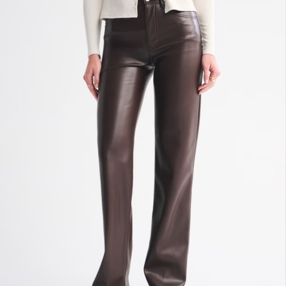 High Rise 90s Relaxed Vegan Leather Pant - Picture 3 of 4